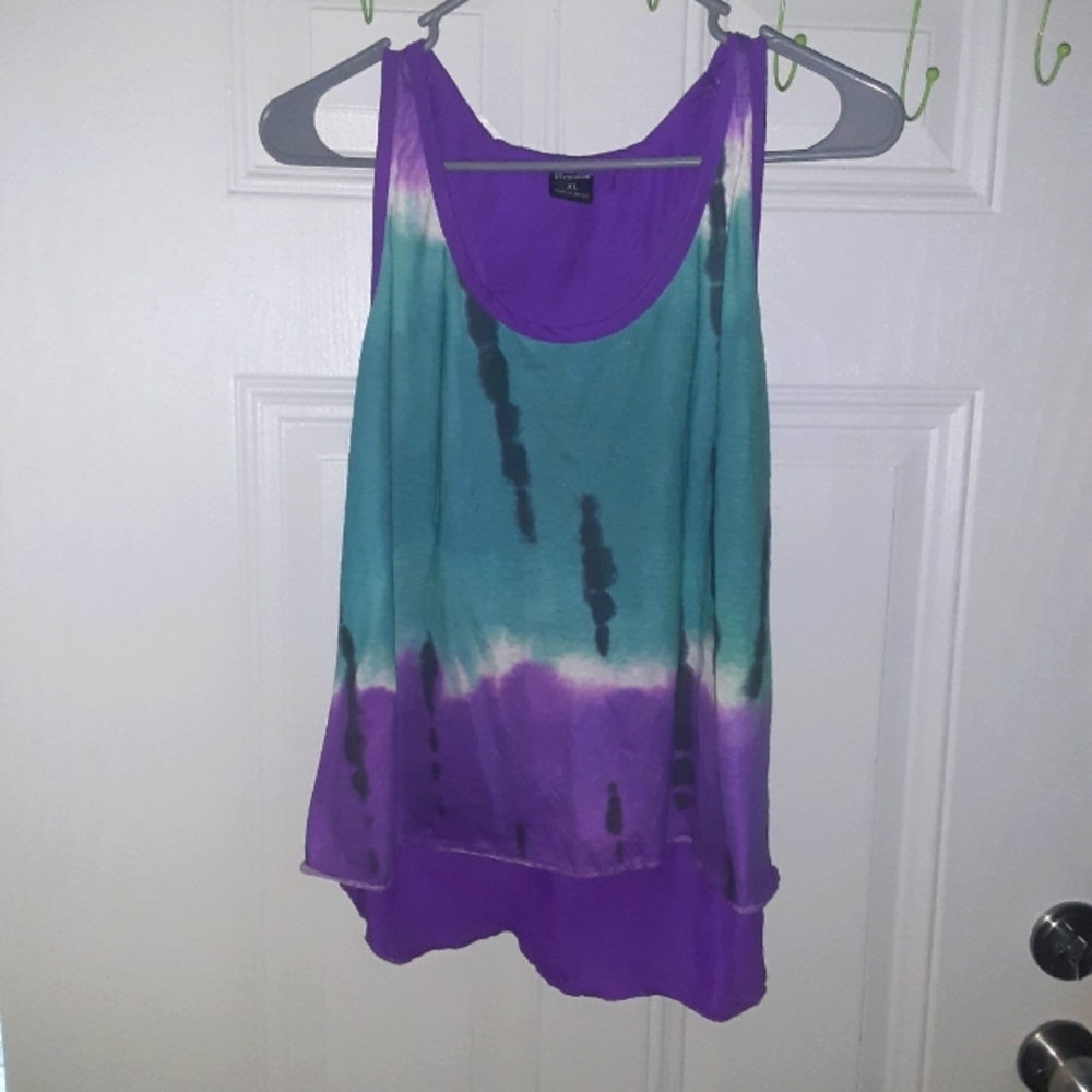 Stranded Hi-Lo Racerback Tye Dye Tank